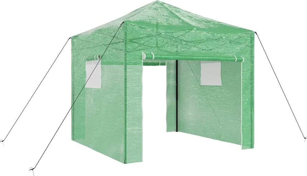 vidaXL Seră cu cadru pop-up cu acoperiș Verde 290 x 290 x 315 cm Fier