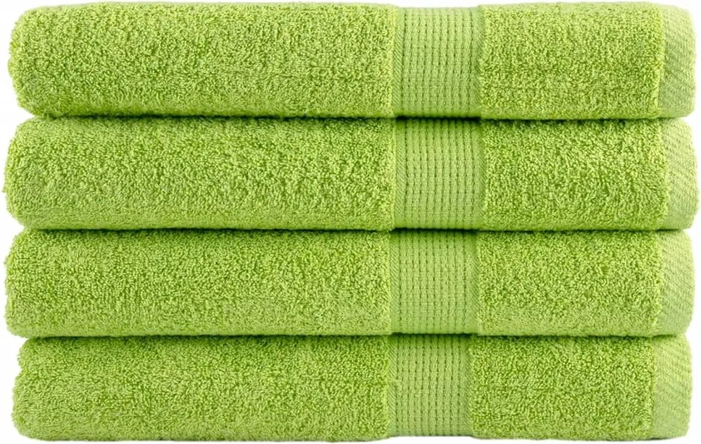 vidaXL Prosoape premium SOLUND 4 buc. verde măr 100x200 cm 600 gsm