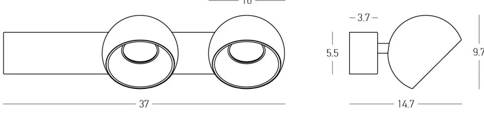 Aplica cu 2 spoturi LED directionabile BRUSHED NICKEL ZB-25343
