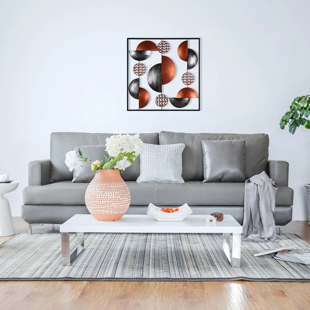 Decoratiune de perete Metal Aurora, Multicolor, 55x0,08x55 cm