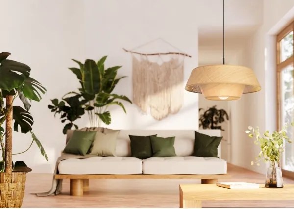 Eglo 44096 - Pendul pe cablu MARFORD 1xE27/60W/230V, rafie