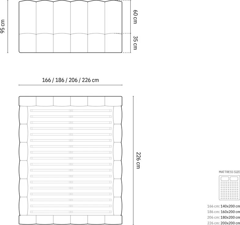 Pat tapitat cu somiera rabatabila si lada depozitare, 140x200 cm, Micadoni Home, Lupine-88, catifea, bej sand