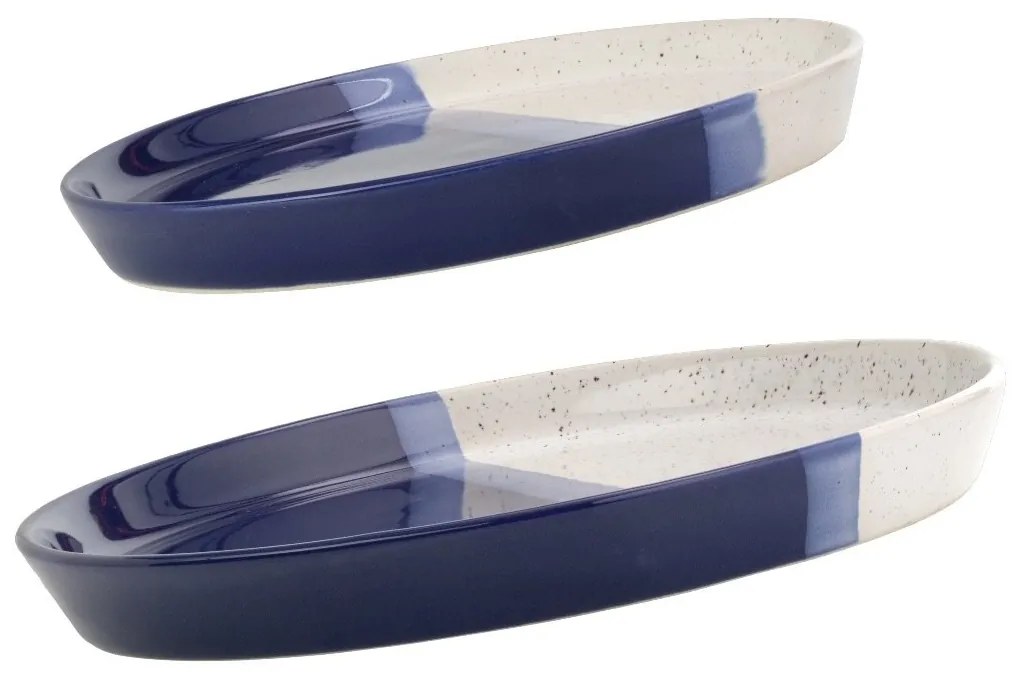 Set 2 Farfurii Artizan Albastru Arhitect (1 Farfurie 25 cm,1 Farfurie 20 cm)