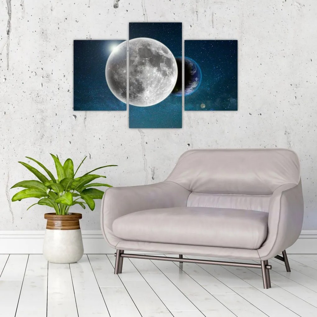 Tablou - Pământul în eclipsa de lună (90x60 cm)