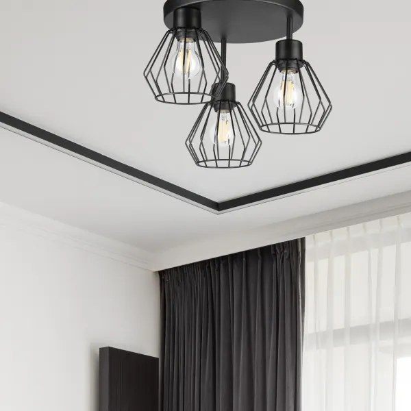 Lustră aplicată AUDREY 3xE27/60W/230V negru