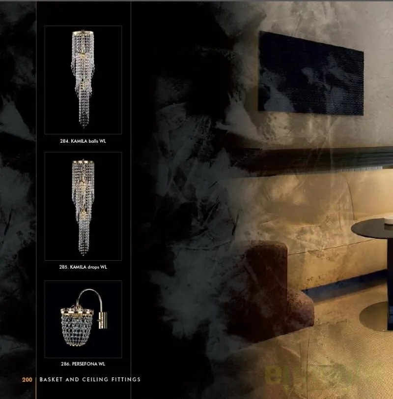 Aplica de perete Cristal Bohemia Exclusive Kamila drops WL CE