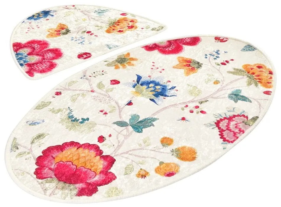 Covorașe de baie maro deschis 2 buc. 60x100 cm Arya – Foutastic