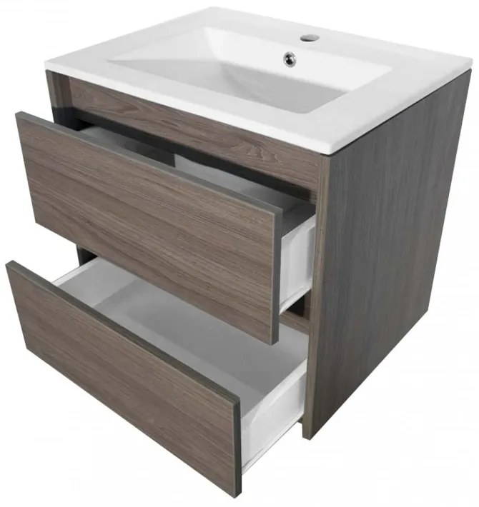 Mobilier de baie inferior Porto 60 cu lavoar în culoarea ulmului Rauna
