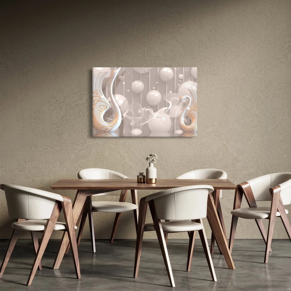 Tablou - Lebede fermecate (90x60 cm)