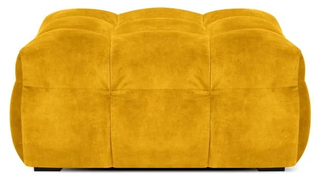 Puf cu tapițerie din catifea Windsor &amp; Co Sofas Vesta, galben