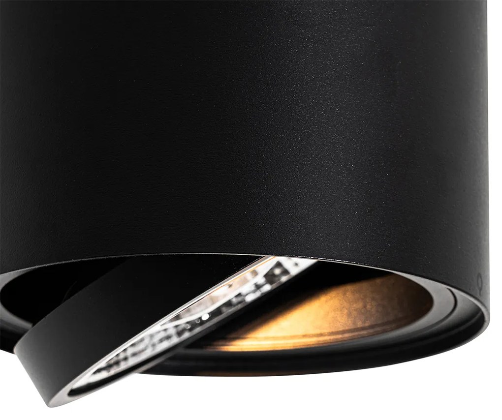 Spotlight modern de tavan negru rotativ și înclinabil AR111 - Rondoo Up