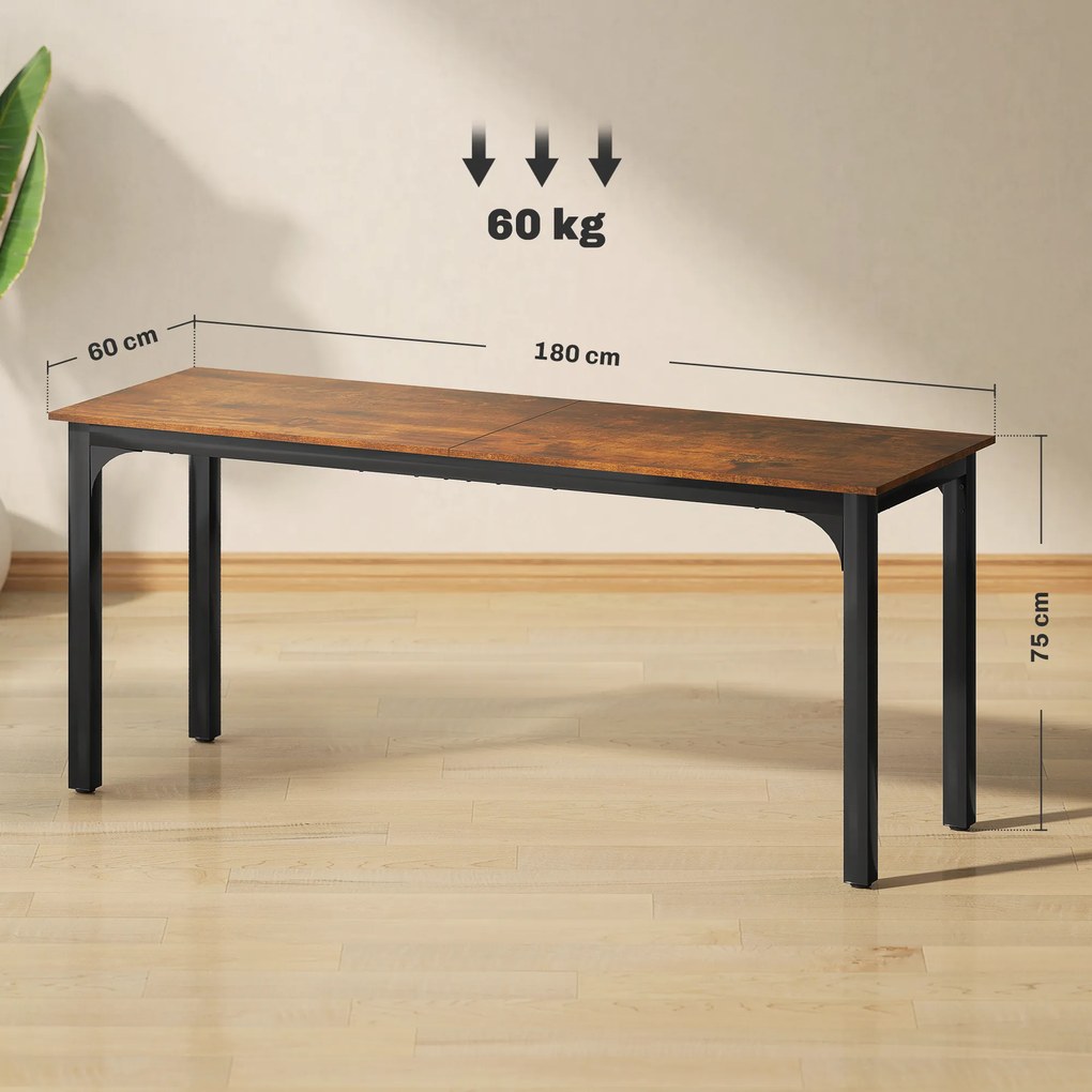HOMCOM Masa de birou, masa de calculator, design rustic, spațiu generos, placaj, maro | Aosom Romania