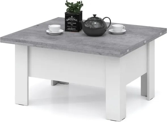 OSLO măsuță de cafea, beton (gri) / alb