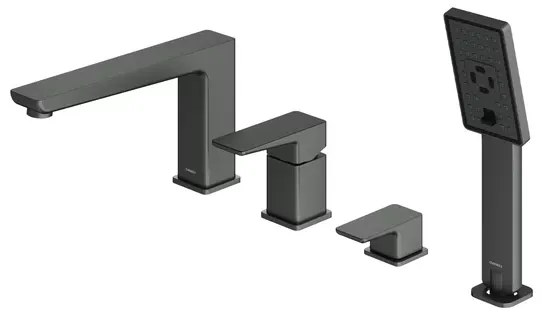 Baterie de cada dus cu 4 elemente Omnires Parma grafit
