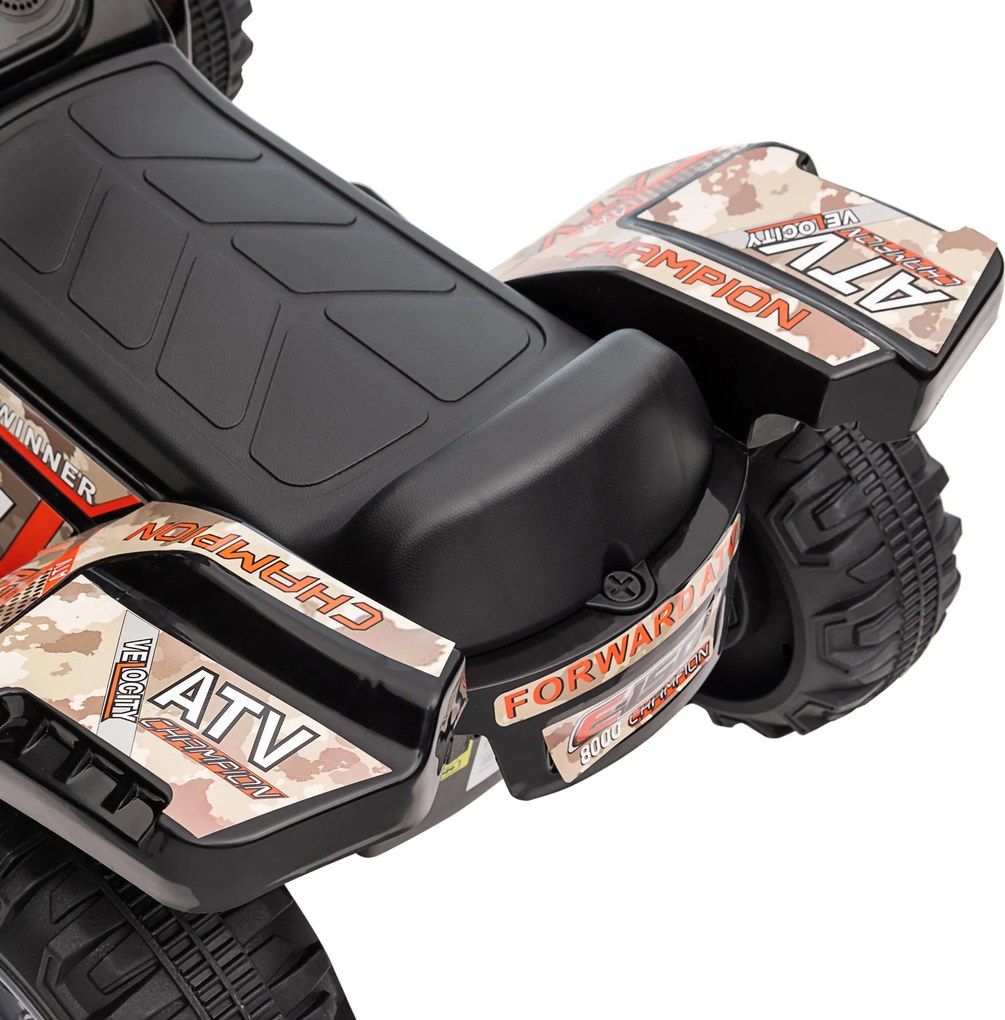 HOMCOM Quad electric pentru copii 6V, cu funcție înainte, muzică, quad electric pentru copii 1,5-3 ani Negru | Aosom Romania