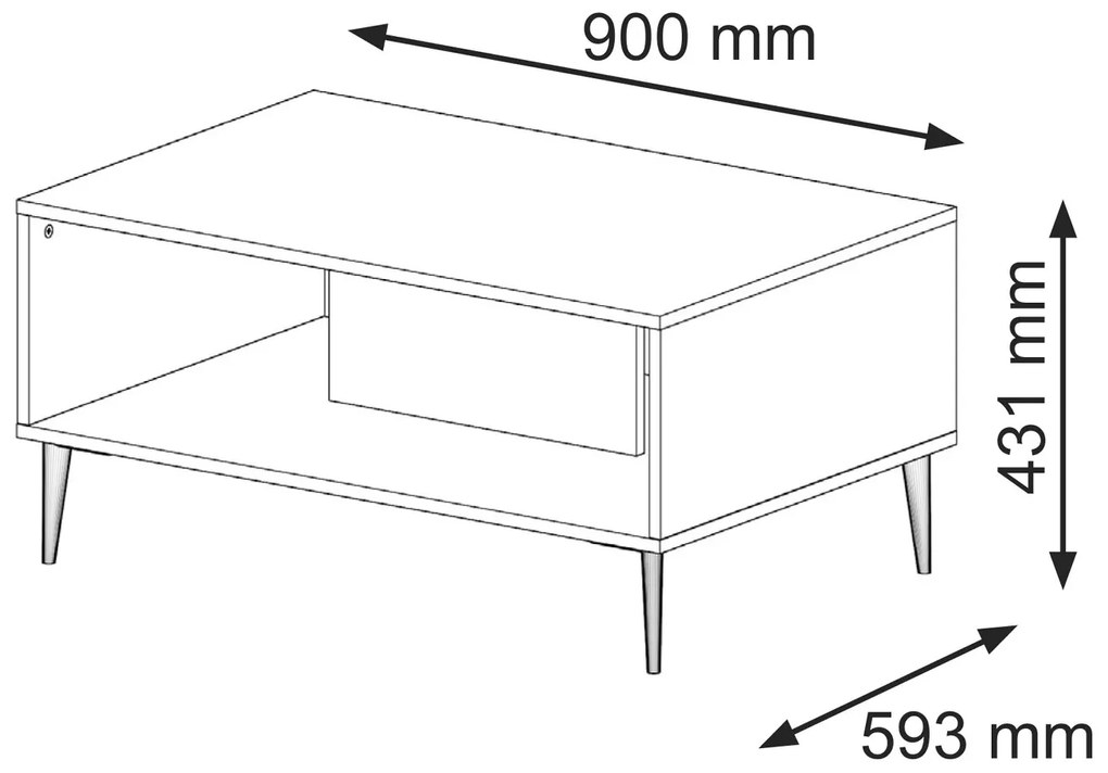 Măsuță cafea Rowanna (alb + Auriu). 1125004