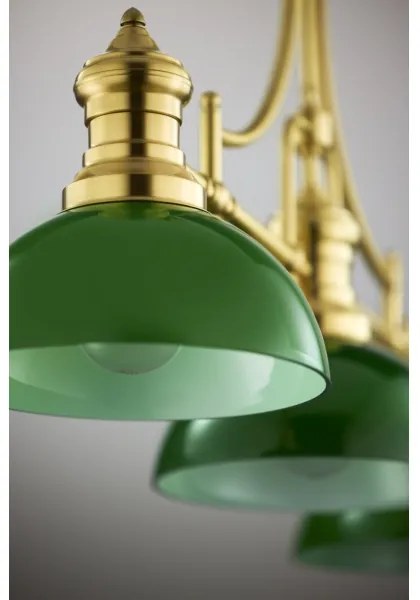 Lustră cu tijă PLATINO Jupiter 2074, 3xE27/15W/230V, verde/auriu