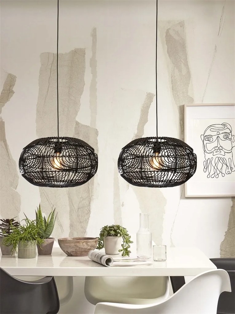 Lustra/Pendul eco din ratan Madeira rattan, bl