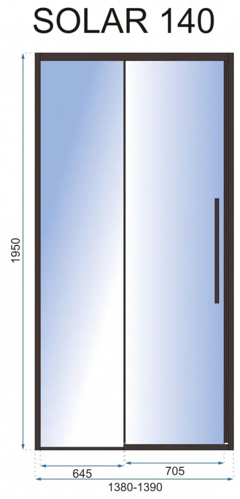 Ușă pentru dus Solar sticla securizata - 100x195 cm