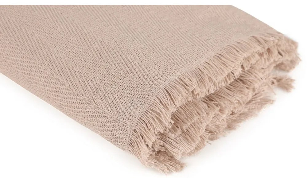 Cuvertură maro din bumbac reciclat 170x205 cm Merlin – Mijolnir