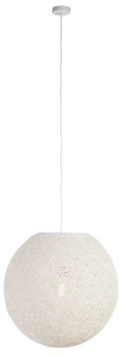 Lampă suspendată rustică albă 60 cm - Corda