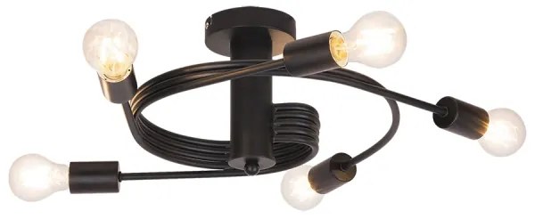Rabalux 2096 - Lustră aplicată CARLY 5xE27/15W/230V negru