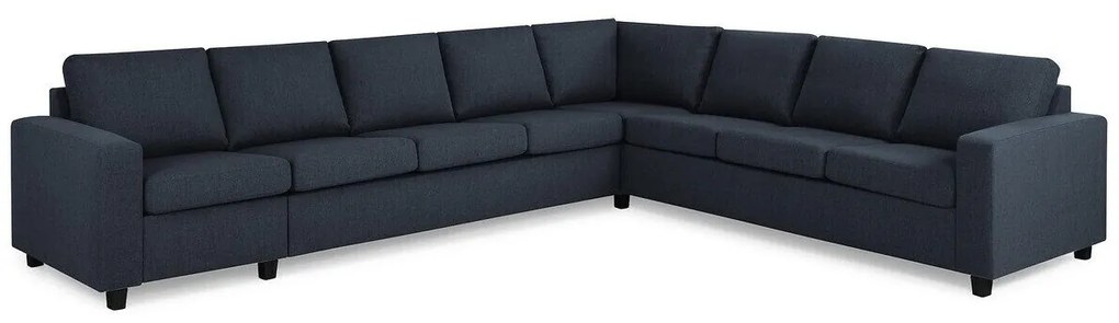 Colțar Scandinavian Choice C160Albastru, Negru, 345x285x86cm, Picioare: Plastic