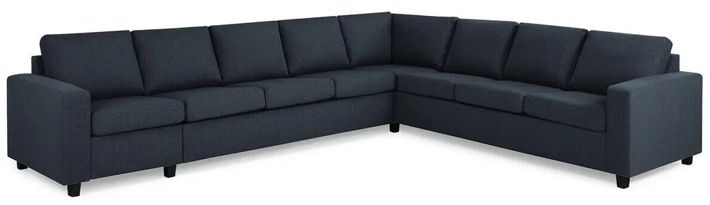 Colțar Scandinavian Choice C160Albastru, Negru, 345x285x86cm, Picioare: Plastic