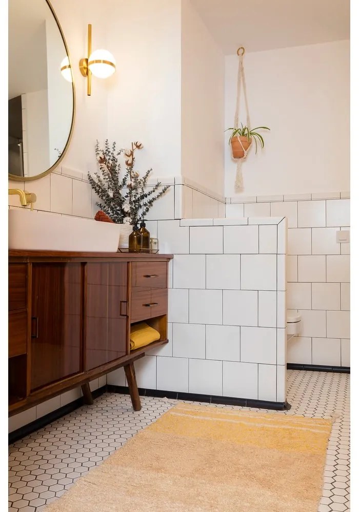 Covor galben ocru din bumbac 80x140 cm Twin Amber – Lorena Canals