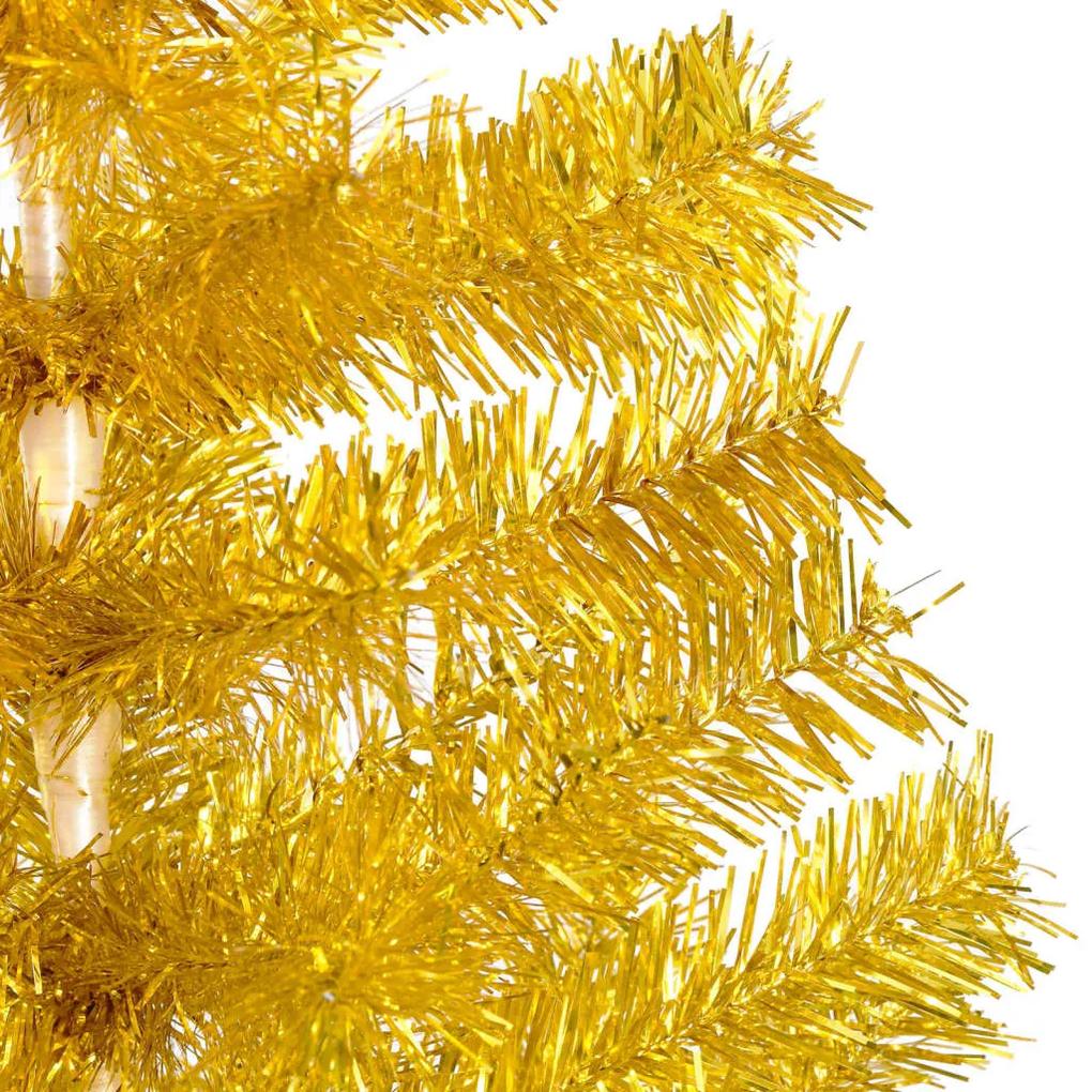 Brad de Craciun artificial cu LEDgloburi, auriu, 240 cm, PET 1, gold and rose, 240 cm
