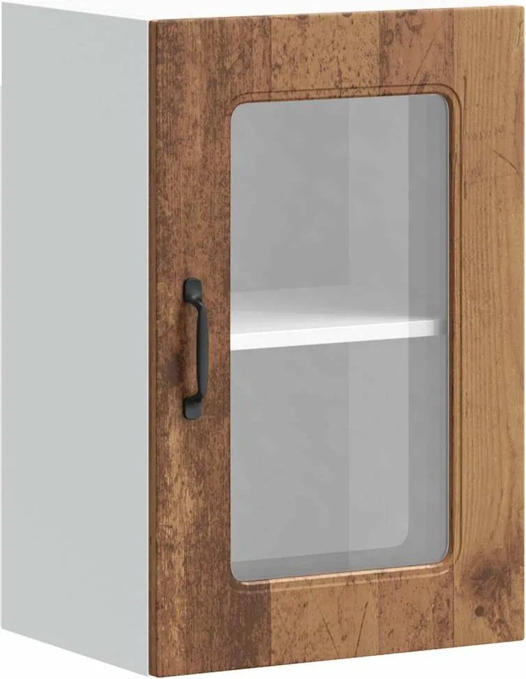 vidaXL Dulap bucătărie cu ușă sticlă Kalmar Lemn vechi lemn prelucrat