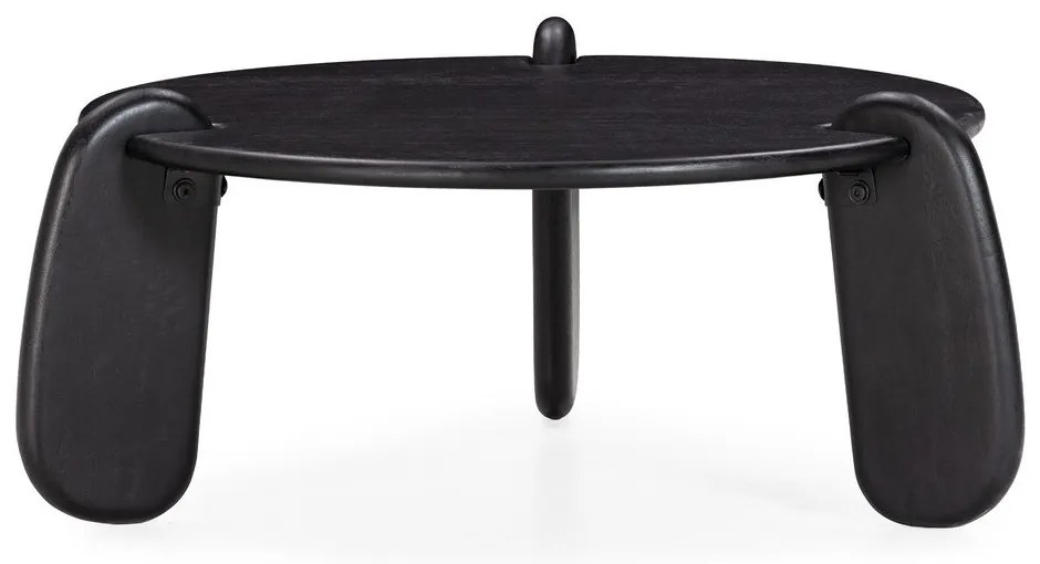 Măsuță de cafea neagră rotundă din lemn de mango ø 80 cm Tamira – MOME