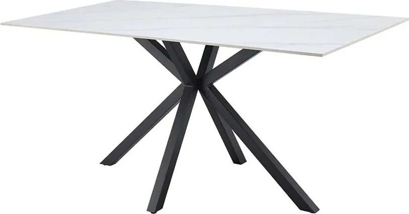 Masa dining cu blat ceramic GALAXIE alb 160x90cm