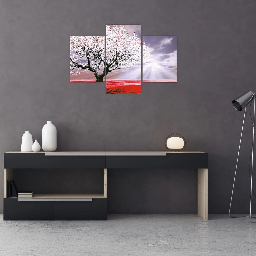 Tablou cu pomul roșu (90x60 cm)