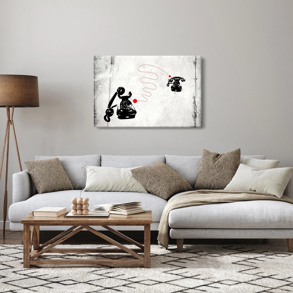 Tablou - Desen de telefon în stilul lui Banksy (90x60 cm)