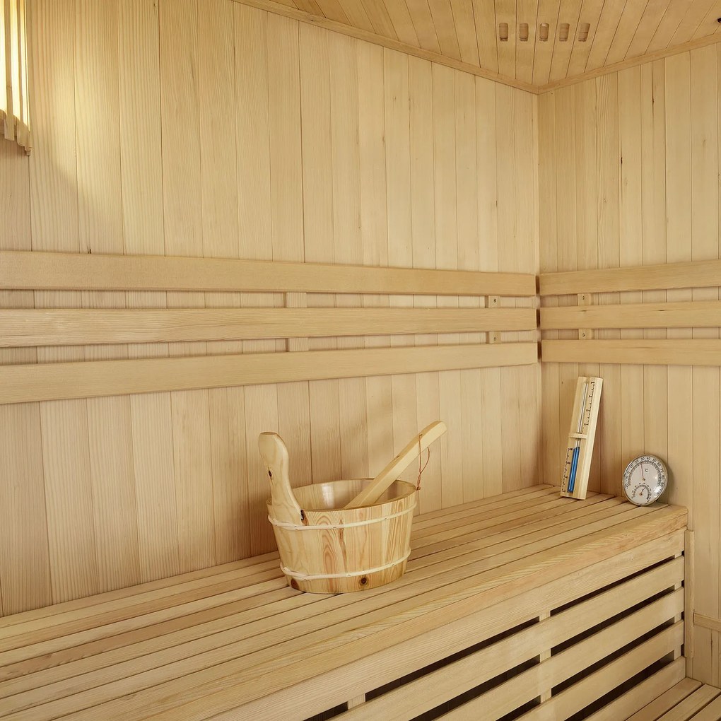 Tradičná saunová kabína / fínska sauna Espoo150 Premium - 150 x 150 cm 6 kW