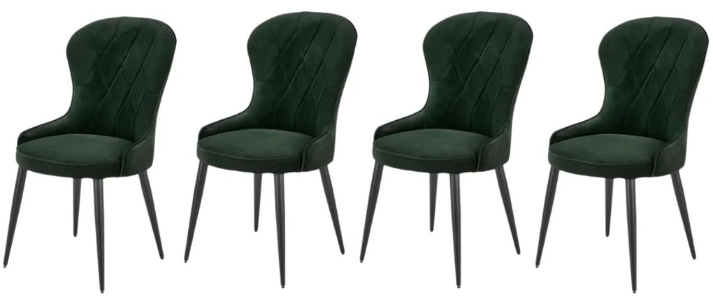 Set 4 scaune K366 velvet verde