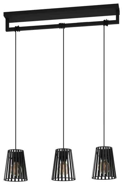 Lustră pe cablu Eglo 390003 BOGOTA 3xE27/40W/230V negru