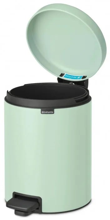 Cos de gunoi cu pedala Brabantia NewIcon 1008839, 5 L, Inchidere lina, Baza antiderapanta, Verde deschis