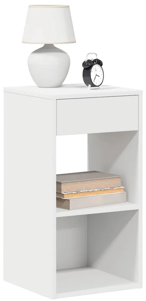 vidaXL Noptiera cu sertar alb 35x34x66,5 cm