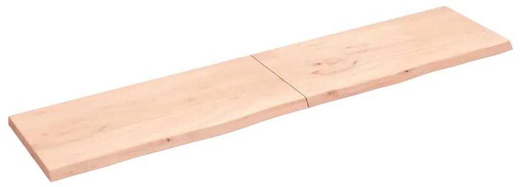 363616 vidaXL Poliță de perete, 220x50x(2-4)cm, lemn masiv de stejar netratat