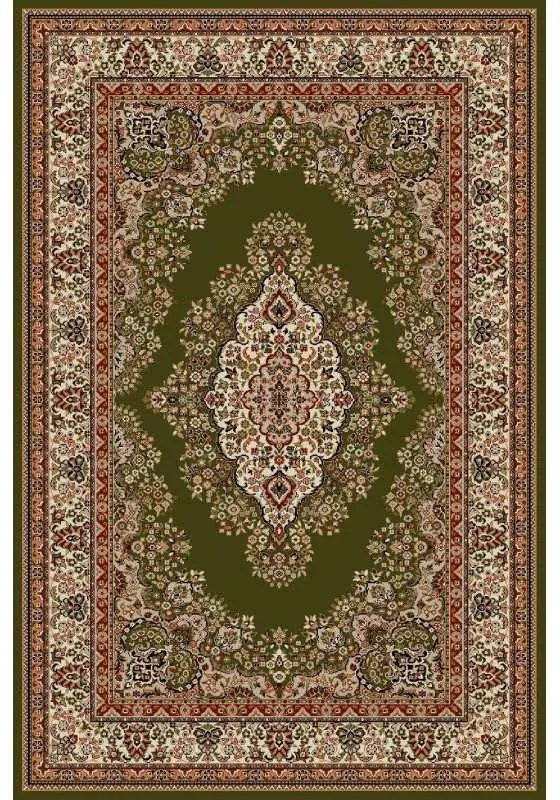 Covor verde floral cu medalion 1524 Selectează mărime: 060 X 110