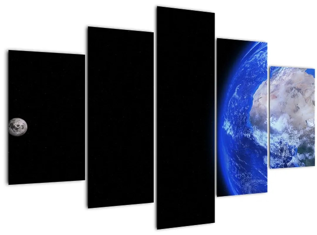 Tablou - Luna și Pământul (150x105 cm)