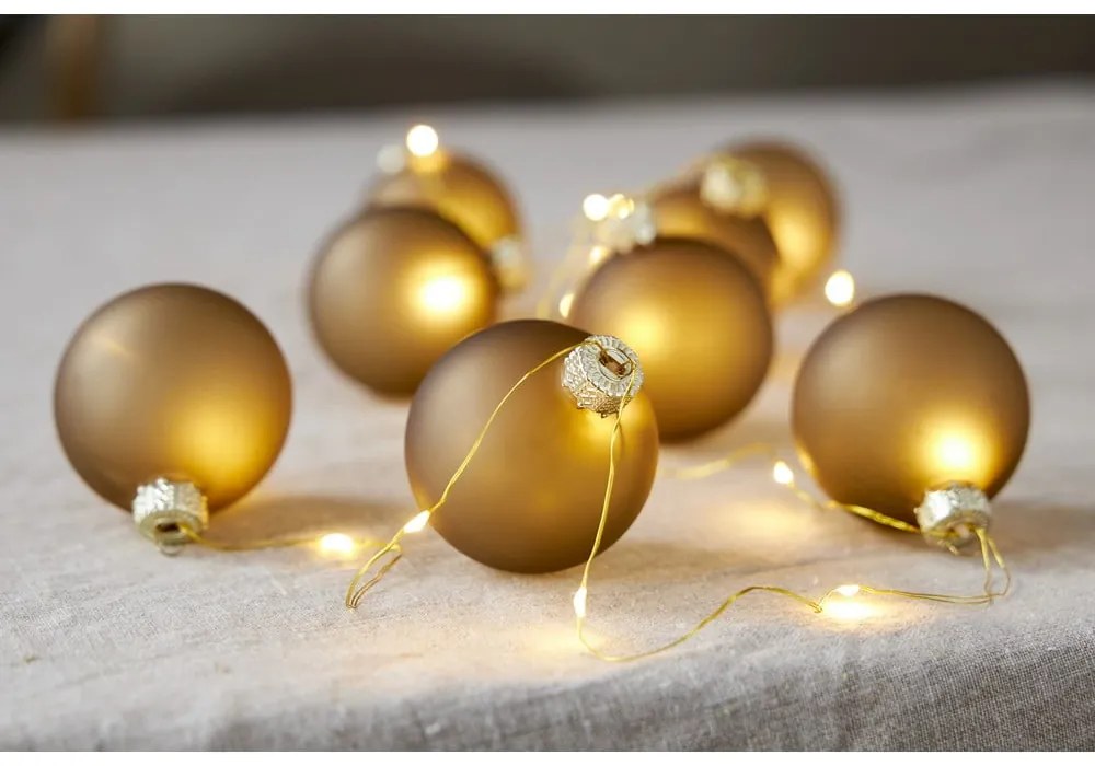 Decorațiune luminoasă aurie ø 6 cm de Crăciun Bliss – Star Trading