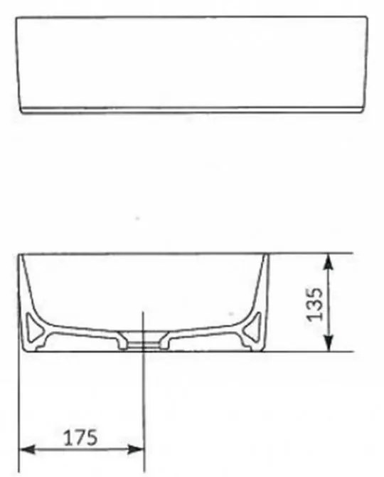 Lavoar pe blat alb 50 cm, dreptunghiular, Cersanit Crea