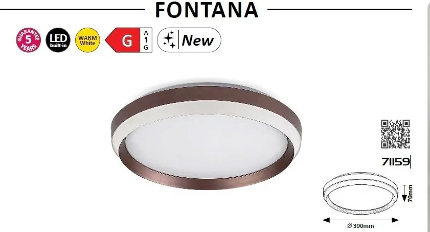 Plafoniera LED moderna Fontana maro, alb