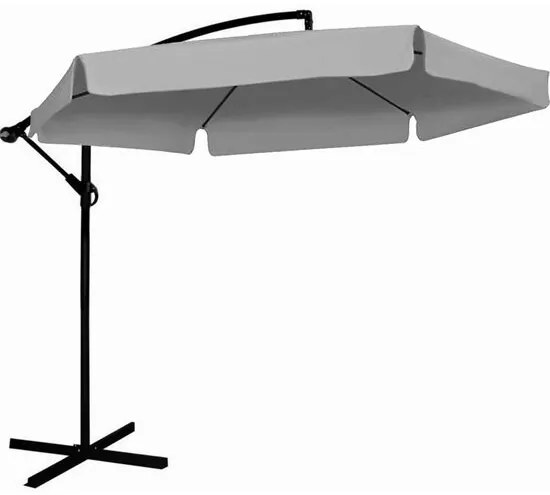 Umbrela de gradina cu articulatie banana, gri, 3 m