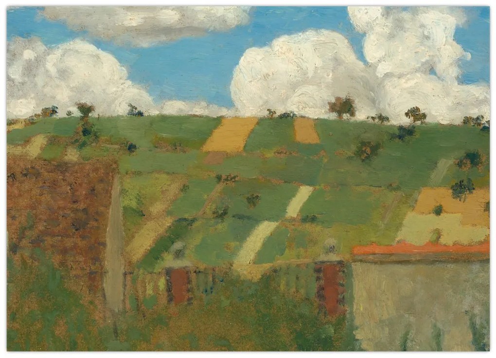 Tablou pe sticlă - Edouard Vuillard, Landscape of the Ile de France, reproducere (70x50 cm)