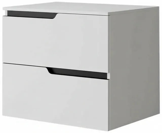 Mobilier cu blat pentru lavoar 60 cm, sertare soft-close, alb mat, Fluminia Bari Alb