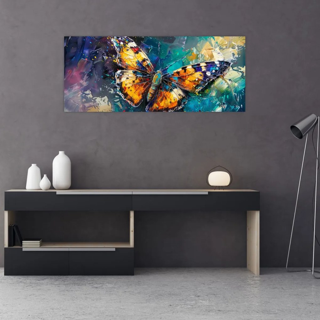 Tablou - Fluture, pictură în ulei (120x50 cm)
